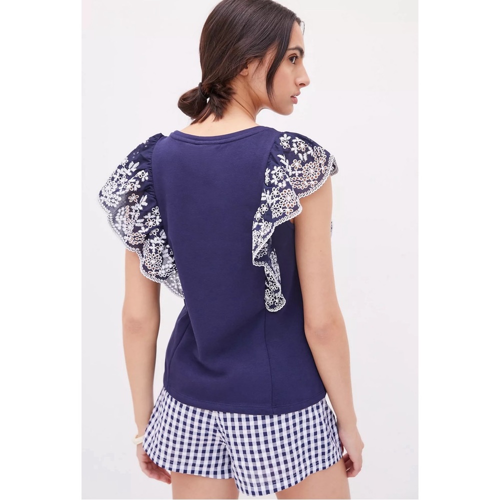 Anthropologie Maeve Ruffled Eyelet Top NWT Size XL - Picture 3 of 12